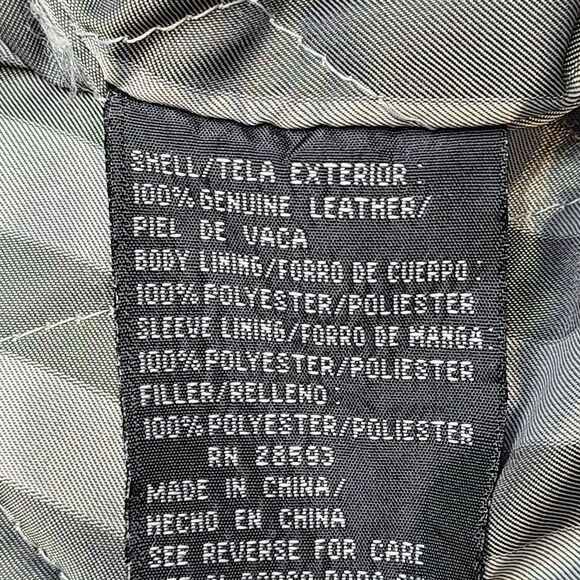 Members Only Jacket Mens Extra Large Black Genuine Leather Bomber Quilted Liner - Picture 7 of 10